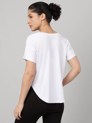 MKH Women White Fashion Statement Typography Casual T-Shirt