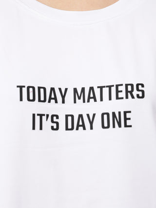 MKH Women White Fashion Statement Typography Casual T-Shirt