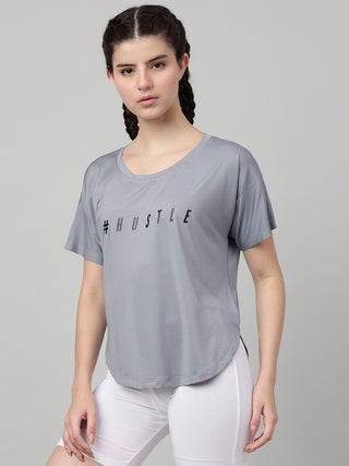 MKH Light Grey Women AirTrack Running Fitness Tee