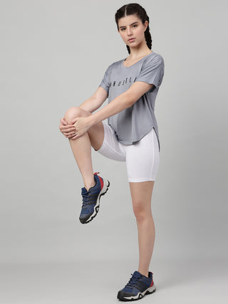 MKH Light Grey Women AirTrack Running Fitness Tee