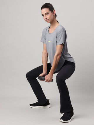 MKH Light Grey Women AeroFit Core Sports Tee