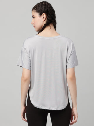 MKH Sand Grey Women SwiftCore Lightweight Gym Tee