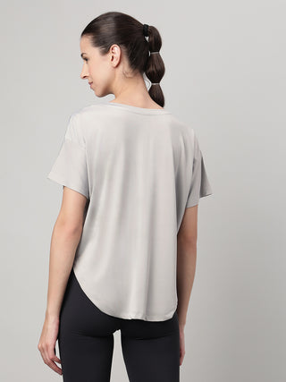 MKH Sand Grey Women NeoDry Performance Workout T-Shirt