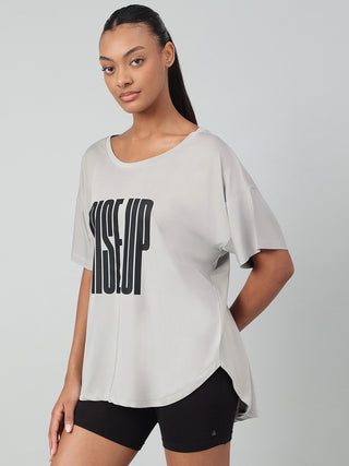 MKH Sand Grey Women SwiftPulse Lightweight Gym Tee