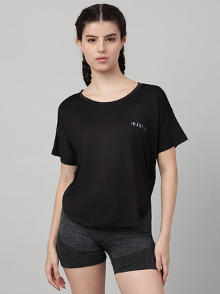 MKH Women Black Weekend Contemporary Printed T-Shirt