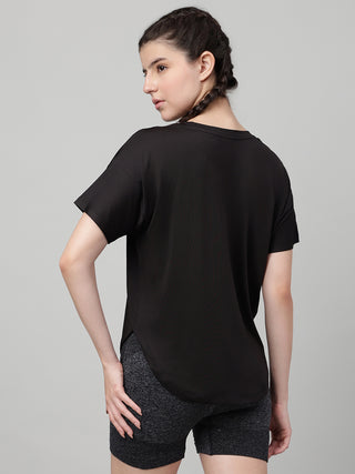 MKH Women Black Weekend Contemporary Printed T-Shirt
