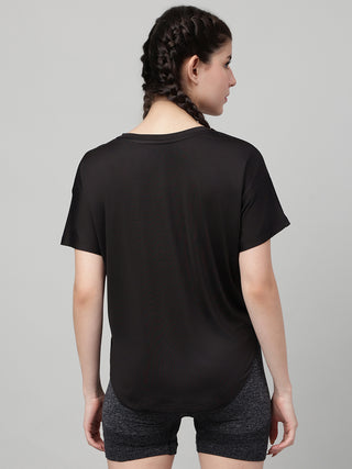 MKH Women Black PowerRush Fitness Activity Top