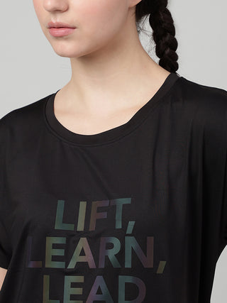 MKH Women Black PowerRush Fitness Activity Top