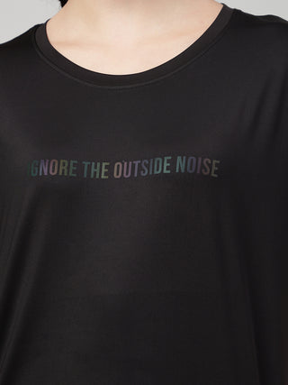 MKH Women Black Trendy Graphic Printed Casual T-Shirt