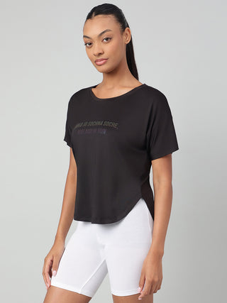 MKH Black Women CoolSync Running Performance T-Shirt