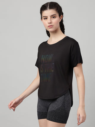 MKH Women Black CoolTrail Sports Workout Top