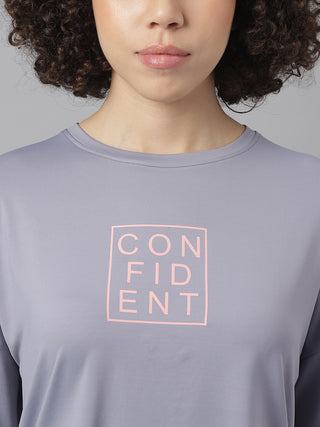 CONFIDENT WOMEN GREY DRI-FIT RELAXED FIT T-SHIRT