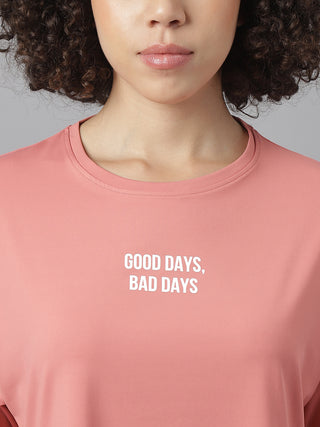 MKH Women Pink Drifit Relaxed T-Shirt
