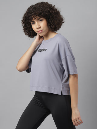 ENTREPRENEUR WOMEN GREY DRI-FIT RELAXED FIT T-SHIRT