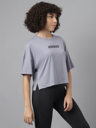 ENTREPRENEUR WOMEN GREY DRI-FIT RELAXED FIT T-SHIRT