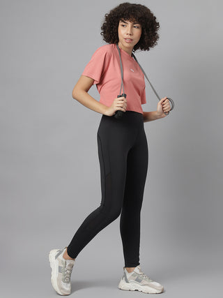 MKH Women Pink Flexible Active T Shirt for Running and Gym