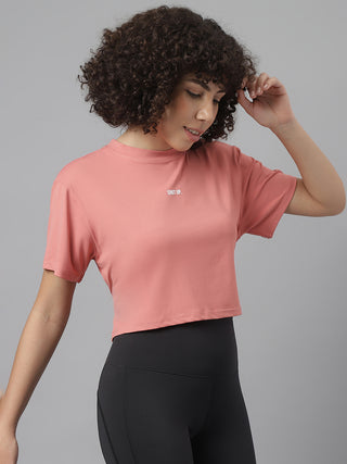 MKH Women Pink Flexible Active T Shirt for Running and Gym