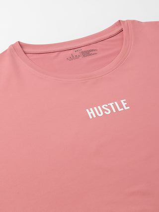 HUSTLE WOMEN PINK DRI-FIT RELAXED FIT T-SHIRT