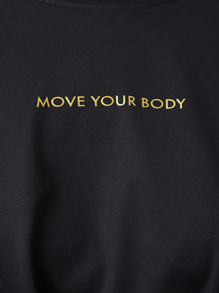 MOVE YOUR BODY WOMEN BLACK DRI-FIT RELAXED FIT T-SHIRT