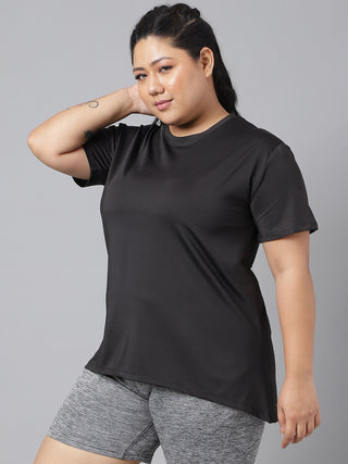 SUCCESS IS A DECISION WOMEN BLACK DRI-FIT RELAXED FIT T-SHIRT