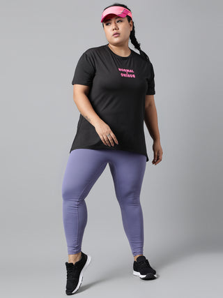NORMAL IS BORING WOMEN BLACK DRI-FIT RELAXED FIT T-SHIRT
