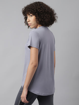 MKH Women Grey Breathable Workout Wear T-Shirt for Running