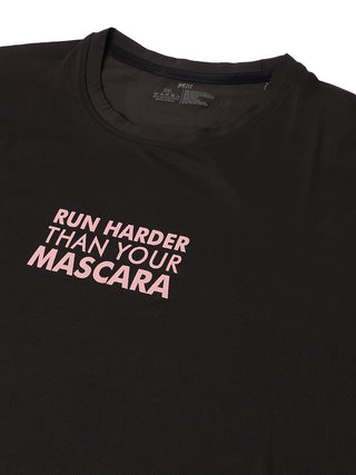 RUN HARDER WOMEN BLACK DRI-FIT RELAXED FIT T-SHIRT