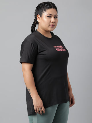 RUN HARDER WOMEN BLACK DRI-FIT RELAXED FIT T-SHIRT