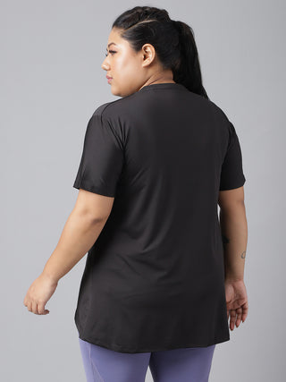 CONFIDENCE WOMEN BLACK DRI-FIT RELAXED FIT T-SHIRT