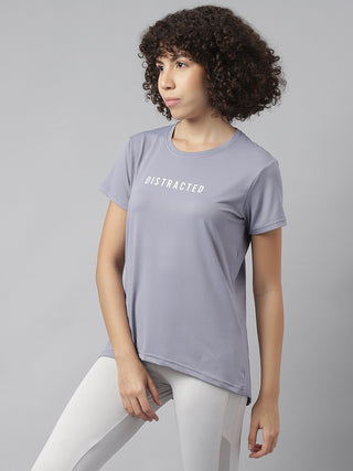 MKH Women Grey Lightweight Gym Activity T-Shirt for Outdoor Wear