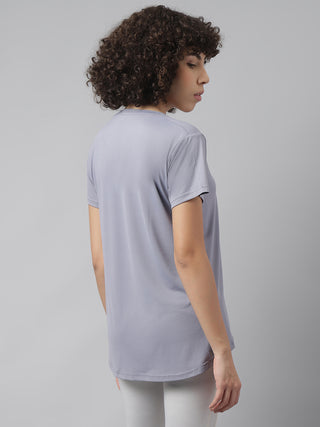 MKH Women Grey Lightweight Gym Activity T-Shirt for Outdoor Wear