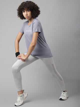 MKH Women Grey Lightweight Gym Activity T-Shirt for Outdoor Wear