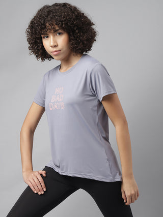 MKH Women Grey Stretchable Fitness T-Shirt for Gym and Yoga