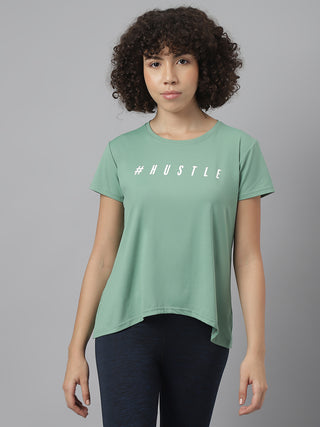 MKH Women Sea Green Breathable Training Wear T-Shirt for Gym Sessions