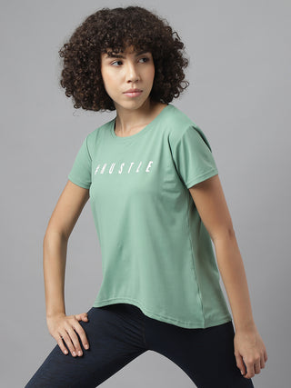 MKH Women Sea Green Breathable Training Wear T-Shirt for Gym Sessions
