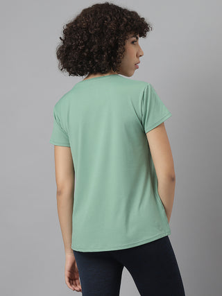 MKH Women Sea Green Breathable Training Wear T-Shirt for Gym Sessions