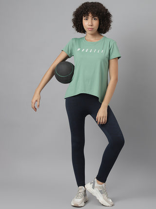 MKH Women Sea Green Breathable Training Wear T-Shirt for Gym Sessions