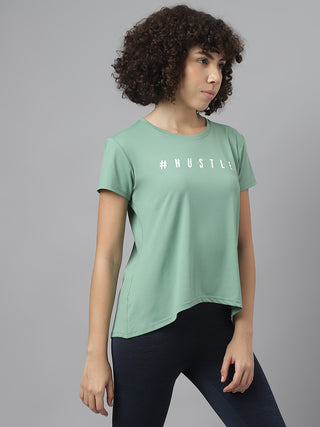 MKH Women Sea Green Breathable Training Wear T-Shirt for Gym Sessions