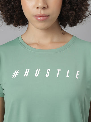 MKH Women Sea Green Breathable Training Wear T-Shirt for Gym Sessions