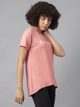MKH Women Pink Flexible Outdoor Activity T-Shirt for Running