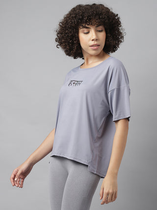 MKH Women Grey Soft Comfort Gym Wear T Shirt for Daily Activity