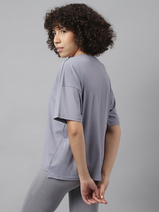 MKH Women Grey Soft Comfort Gym Wear T Shirt for Daily Activity