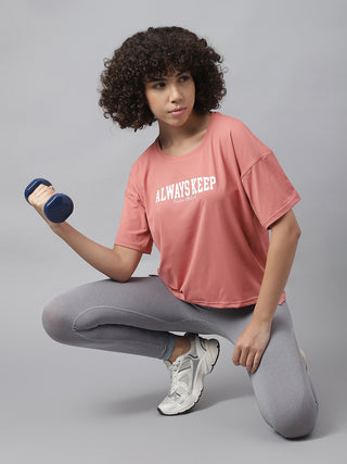 MKH Women Pink Lightweight Fitness Training T Shirt for Gym Sessions