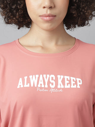 MKH Women Pink Lightweight Fitness Training T Shirt for Gym Sessions