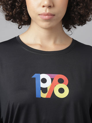 1978 WOMEN BLACK DRI-FIT RELAXED FIT T-SHIRT