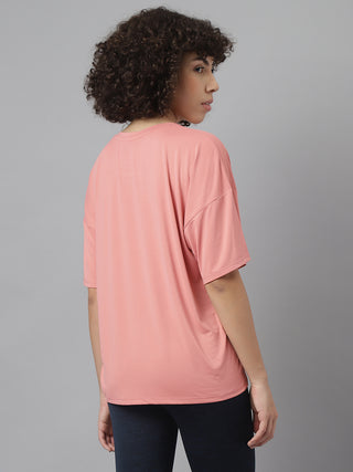 MKH Women Pink Breathable Sports T Shirt for Gym and Activity