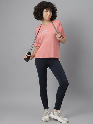 MKH Women Pink Breathable Sports T Shirt for Gym and Activity