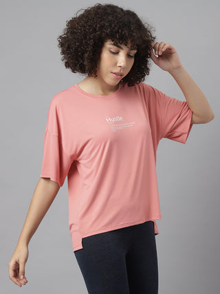 MKH Women Pink Breathable Sports T Shirt for Gym and Activity