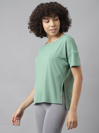 MKH Women Sea Green Lightweight Gym Activity T-Shirt for Outdoor Wear