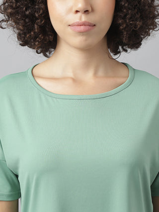 MKH Women Sea Green Lightweight Gym Activity T-Shirt for Outdoor Wear